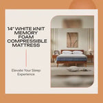 14" White Knit Memory Foam Compressible Mattress by@Outfy