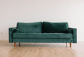 green fabric sofa