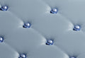 a close up view of a blue mattress