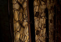 Close-up of old mattress springs and fabric