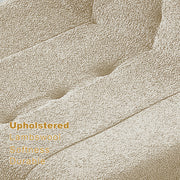 Compressible Plush Modular Lounge Sofa + Ottoman Set Beige