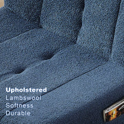 Compressible Plush Modular Lounge Sofa + Ottoman Set Navy Blue