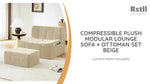 Compressible Plush Modular Lounge Sofa + Ottoman Set Beige by@Outfy