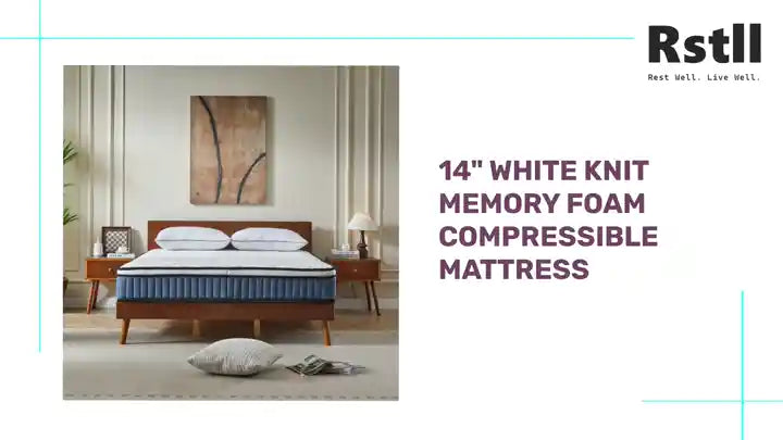 14" White Knit Memory Foam Compressible Mattress by@Outfy