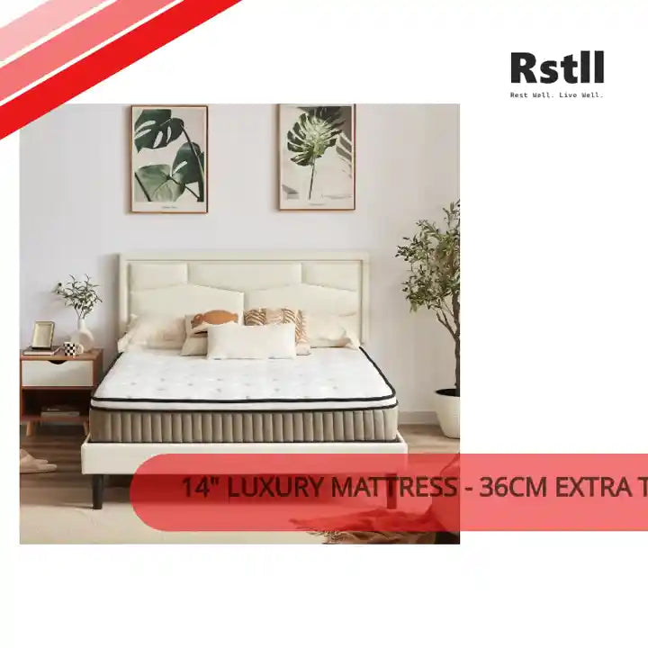 14" Luxury Mattress - 36cm Extra Thick Design, Ultimate Comfort Experience by@Outfy